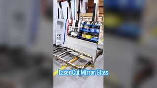 Vidrio de espejo de 6 mm de espesor que corta con láser un trapezoide de 1,5 m de largo