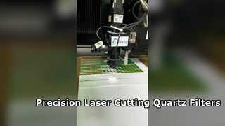 Corte por láser de vidrioCorte por láser por lotes de filtros ópticos de cuarzo de 1 mm de espesor